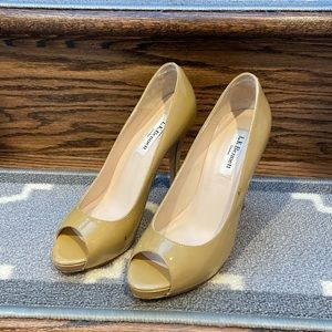 LK Bennett Patent Leather Peep Toe Court Shoes / High Heels EU 36 / US 5.5